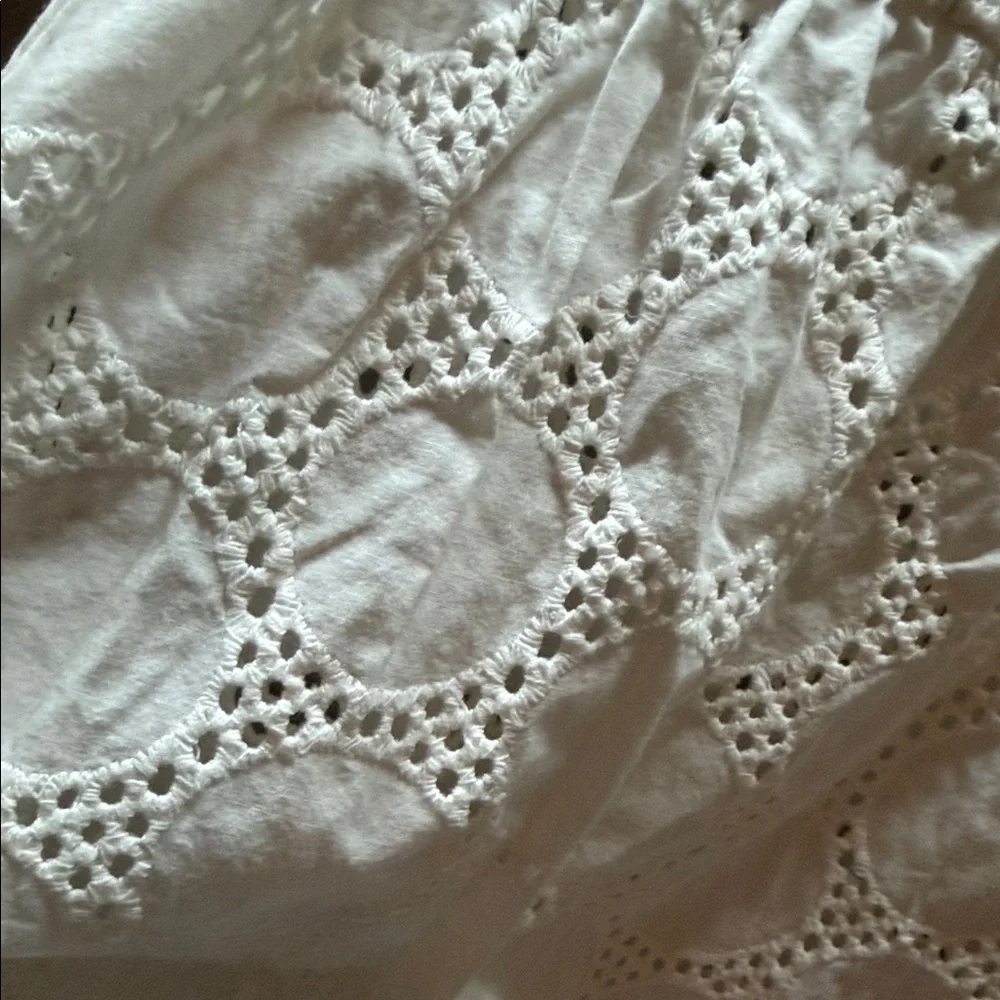 Eyelet Tie-Front Sundress‎ in Cream